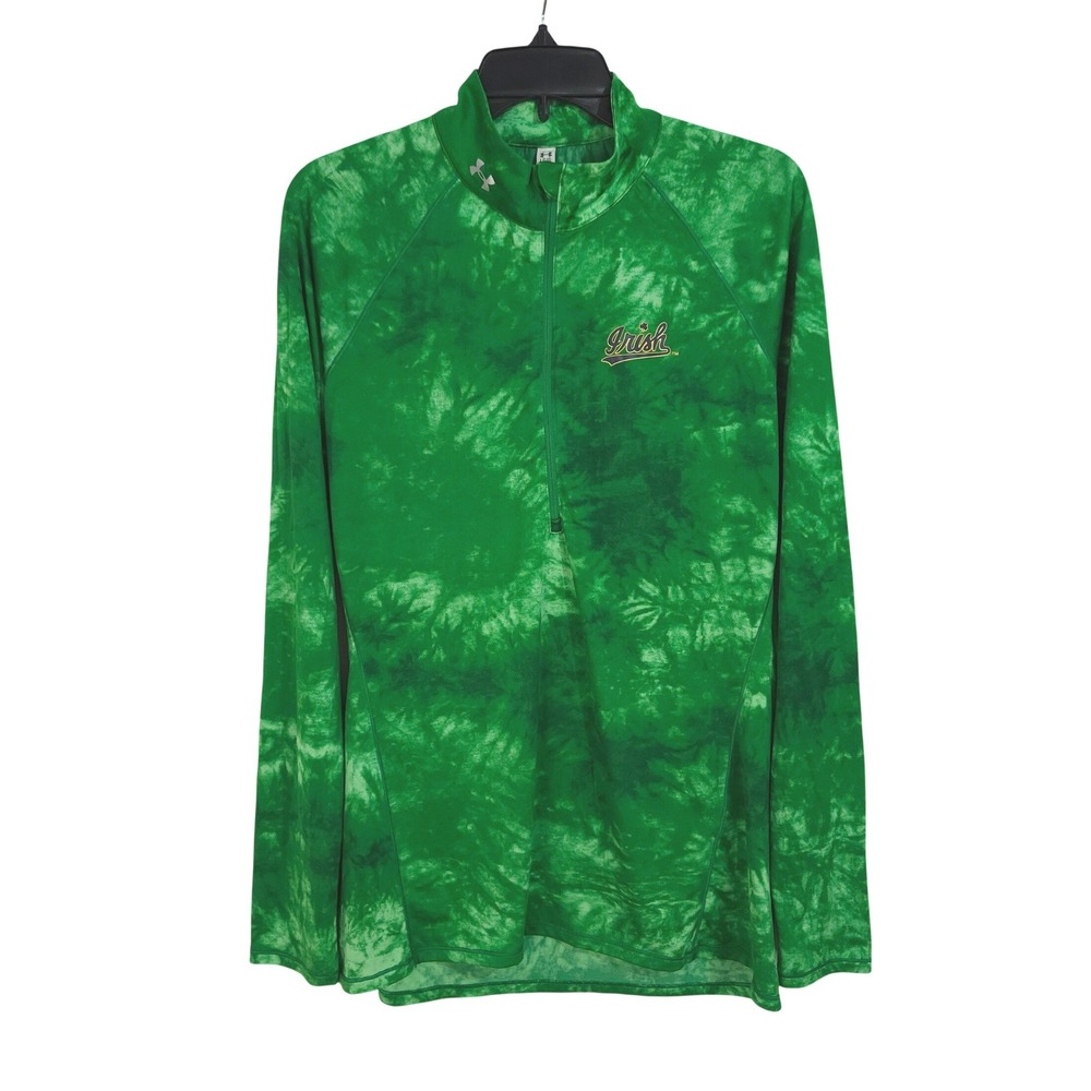Under Armour Notre Dame Irish Tie Dye Fitted Mesh Pullover Womens Large